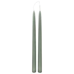 BOUGIE BATON HUGO CELADON H.30CM X2 PIECES