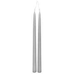 BOUGIE BATON HUGO GRIS H.30CM X2 PIECES