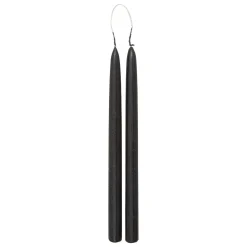 BOUGIE BATON HUGO NOIR H.30CM X2 PIECES