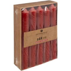 BOUGIE BATON HUGO ROUGE H.16CM X10 PIECES