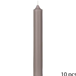 BOUGIE BATON HUGO TAUPE H.16CM X10 PIECES