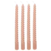 BOUGIE BATON TWIST HUGO ROSE H.25CM X4 PIECES