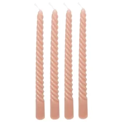 BOUGIE BATON TWIST HUGO ROSE H.25CM X4 PIECES