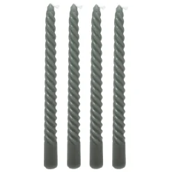 BOUGIE BATON TWIST HUGO VERT H.25CM X4 PIECES