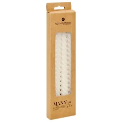 BOUGIE BATON TWIST MANY BLANC H.25CM X4 PIECES
