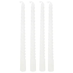BOUGIE BATON TWIST MANY BLANC H.25CM X4 PIECES