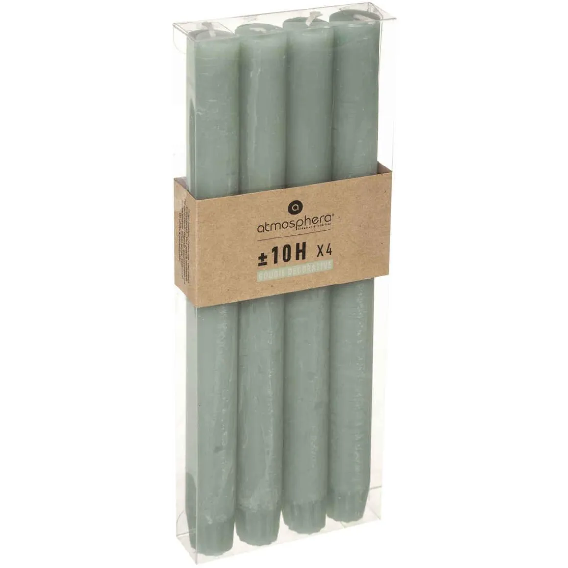BOUGIE BATON X4 RUSTIC EUCALYPTUS H.24.5CM