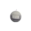 BOUGIE BOULE BICOLORE GIVREE D.8CM BLANC