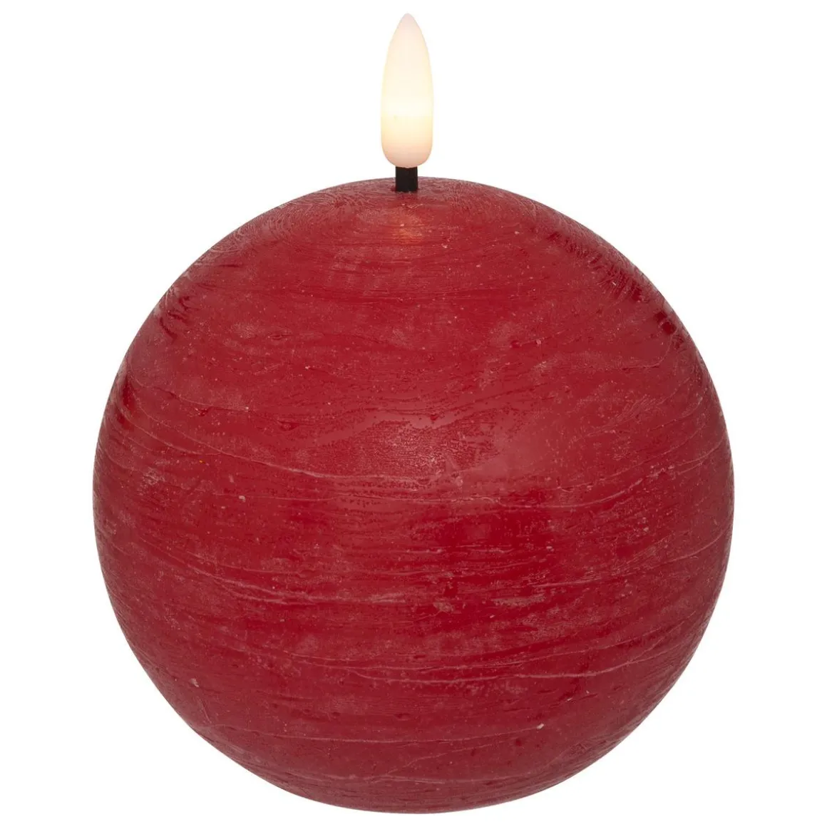 BOUGIE BOULE LED MOLIA ROUGE D.10CM