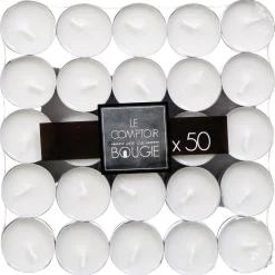 BOUGIE CHAUFFE PLAT MANY BLANC D.3.7CM X50 PIECES