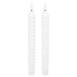 BOUGIE LED BATON TWIST ALOE BLANC H.22CM X2 PIECES