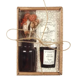 BOUGIE PARFUMEE ET FLEURS SECHEES