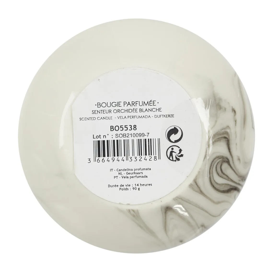 BOUGIE PARFUMEE MARBREE H8.5CM