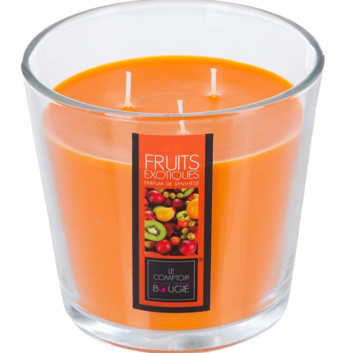 BOUGIE PARFUMEE VERRE GM 500G FRUIT EXOTIQUE