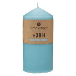 BOUGIE RONDE HUGO TURQUOISE 7X13CM
