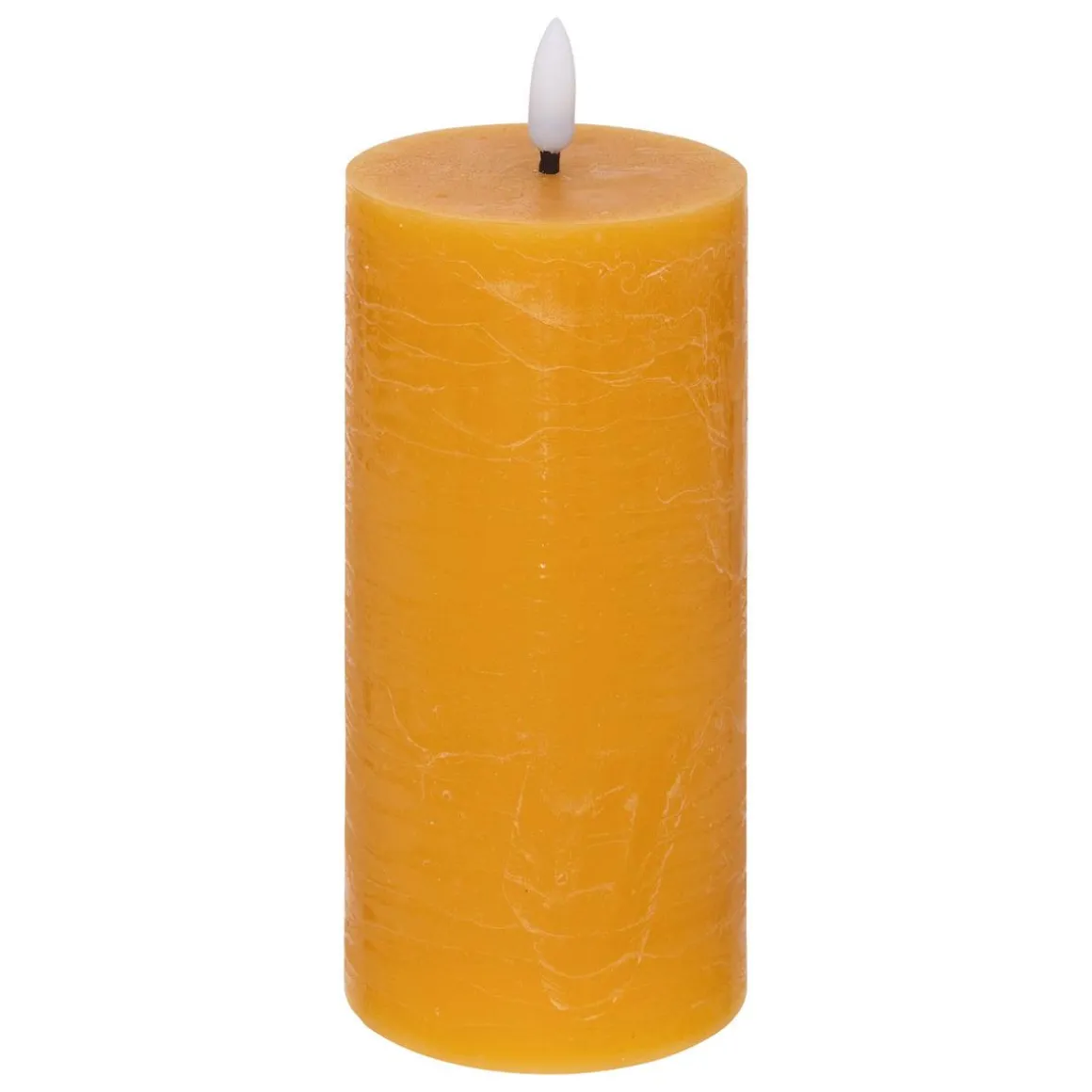 BOUGIE RONDE LED MOLIA JAUNE 7X18CM