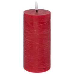 BOUGIE RONDE LED MOLIA ROUGE 7X18CM