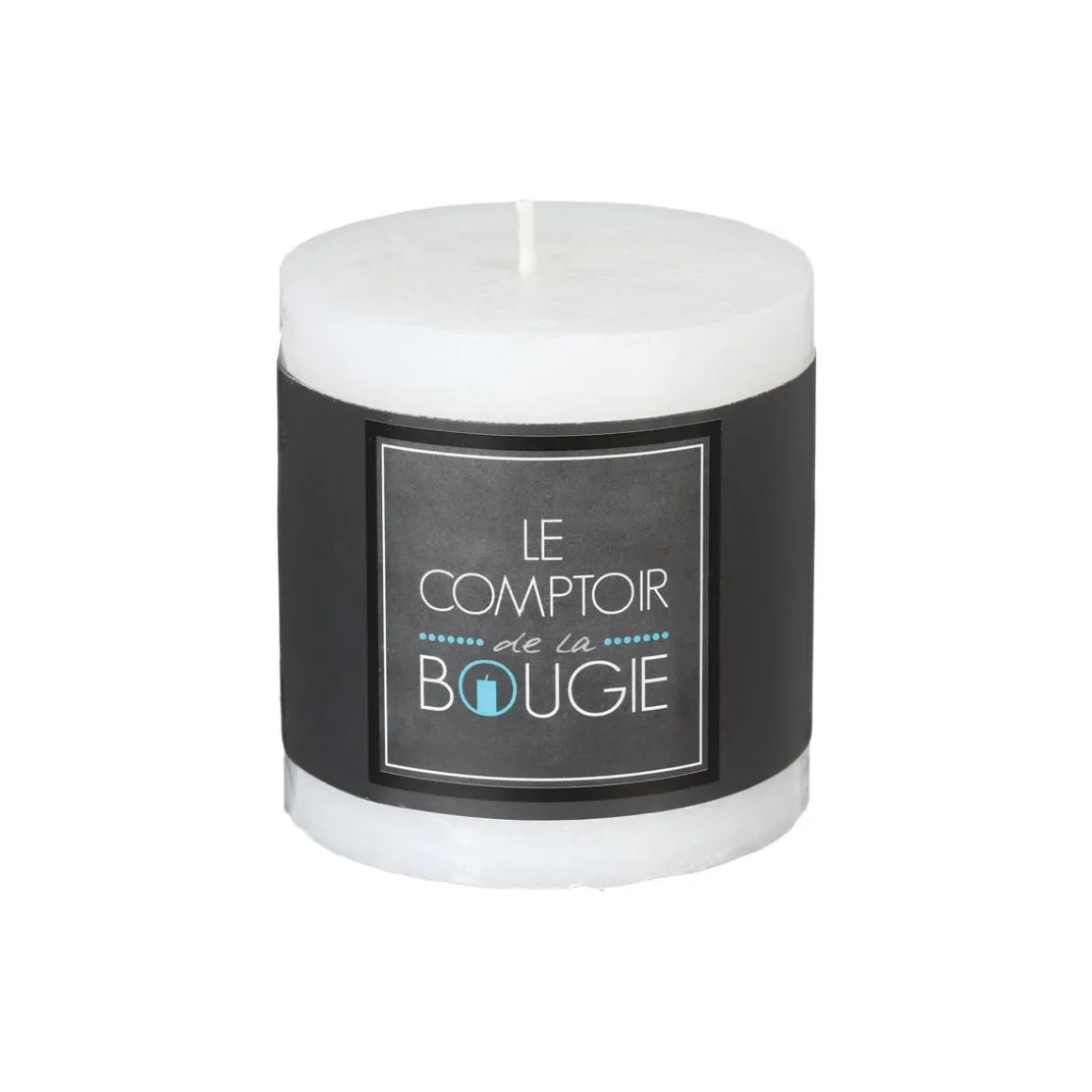 BOUGIE RONDE RUSTIC BLANC 6.7X7CM