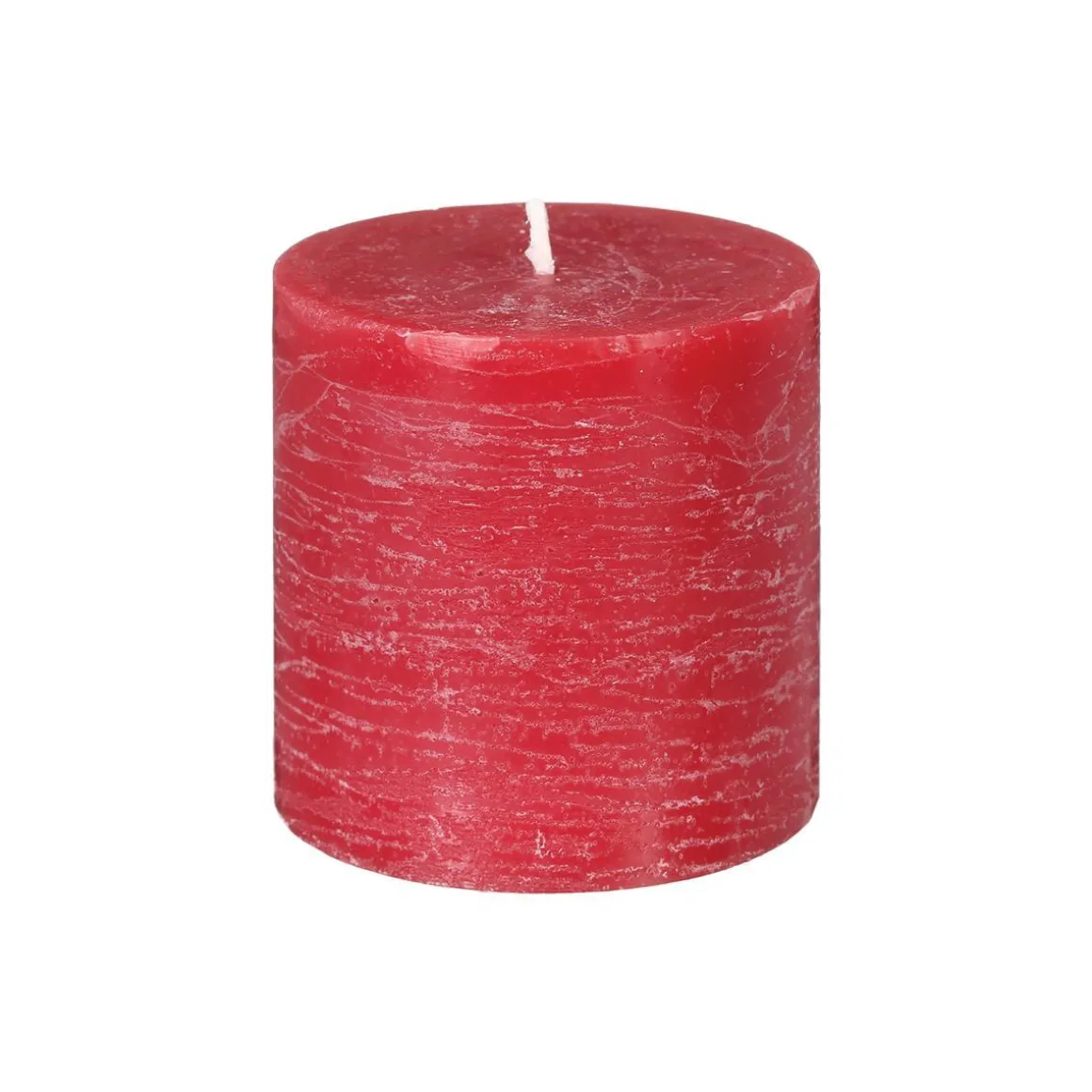 BOUGIE RONDE RUSTIC ROUGE 6.7X7CM