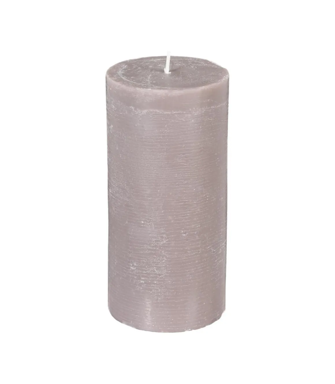 BOUGIE RONDE RUSTIC TAUPE 7X14CM