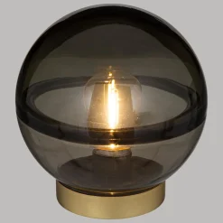 BOULE LED VERRE LINE ARDOISE H.16CM