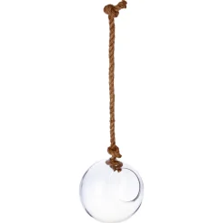 BOULE VERRE AVEC CORDE D.19X22CM