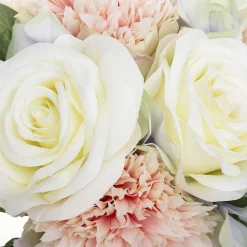 BOUQUET COMPOSE OEILLETS H.26CM