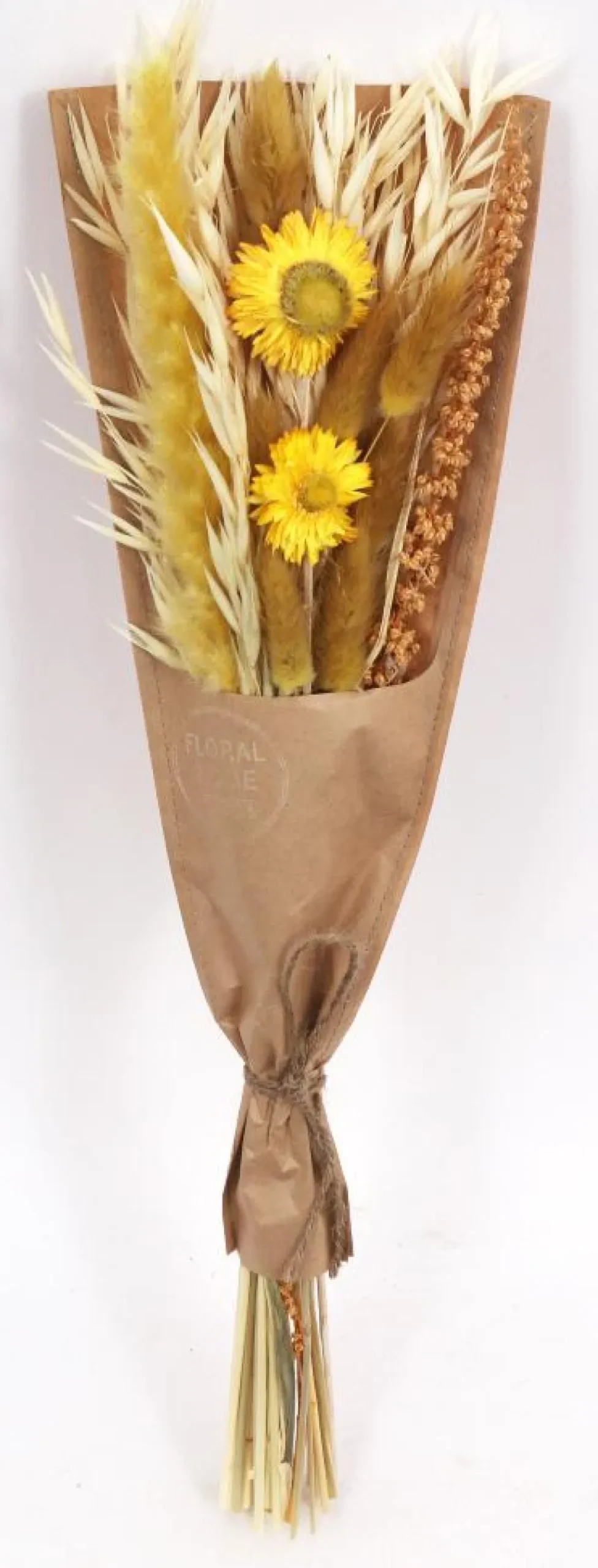 BOUQUET FLEURS SECHEES PAPIER KRAFT H.45CM