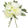 BOUQUET 4 PIVOINES BLANC H.30CM
