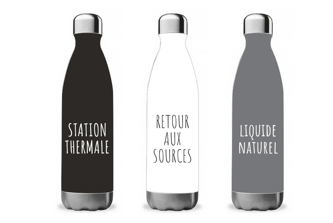 BOUTEILLE ISOTHERME INOX DECOR MESSAGE 0.5L