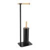 BROSSE ET DEROULEUR PAPIER WC METAL BAMBOU NOIR