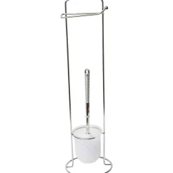 BROSSE ET DEROULEUR PAPIER WC METAL CHROME