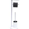 BROSSE ET DEROULEUR PAPIER WC METAL PEINT  BLANC