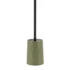 BROSSE WC GRES RONDE DECOR FEUILLE KAKI