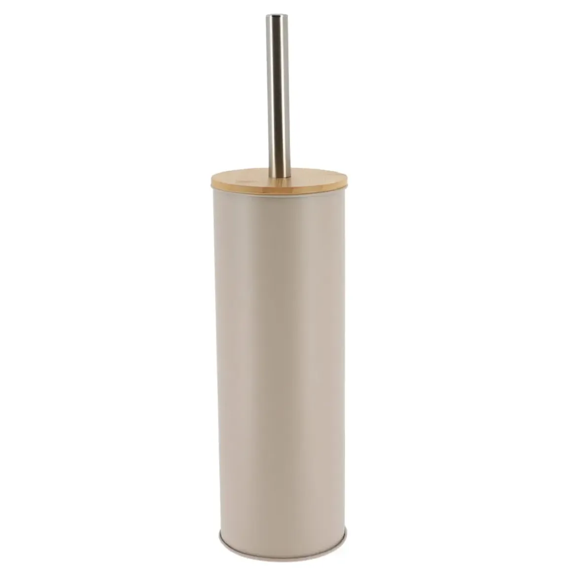 BROSSE WC METAL COUVERCLE BAMBOU TAUPE
