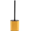BROSSE WC PLATE SILICONE ET SUPPORT METAL OCRE NOIR