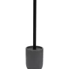 BROSSE WC POLYRESINE ARRONDI GRIS FONCE