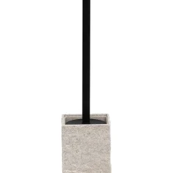 BROSSE WC POLYRESINE CARREE TIGE NOIRE MAT NATUREL
