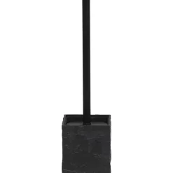BROSSE WC POLYRESINE CARREE TIGE NOIRE MAT NOIR