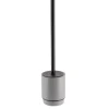 BROSSE WC POLYRESINE RONDE GRIS NOIR