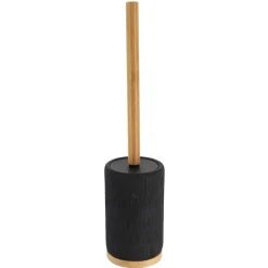 BROSSE WC RONDE EFFET MAILLE ET TIGE BAMBOU NOIR