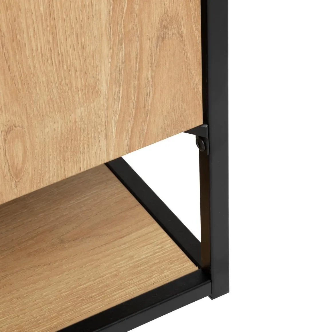 BUFFET 2 PORTES ALDEA METAL BOIS BEIGE D.140X80CMCM