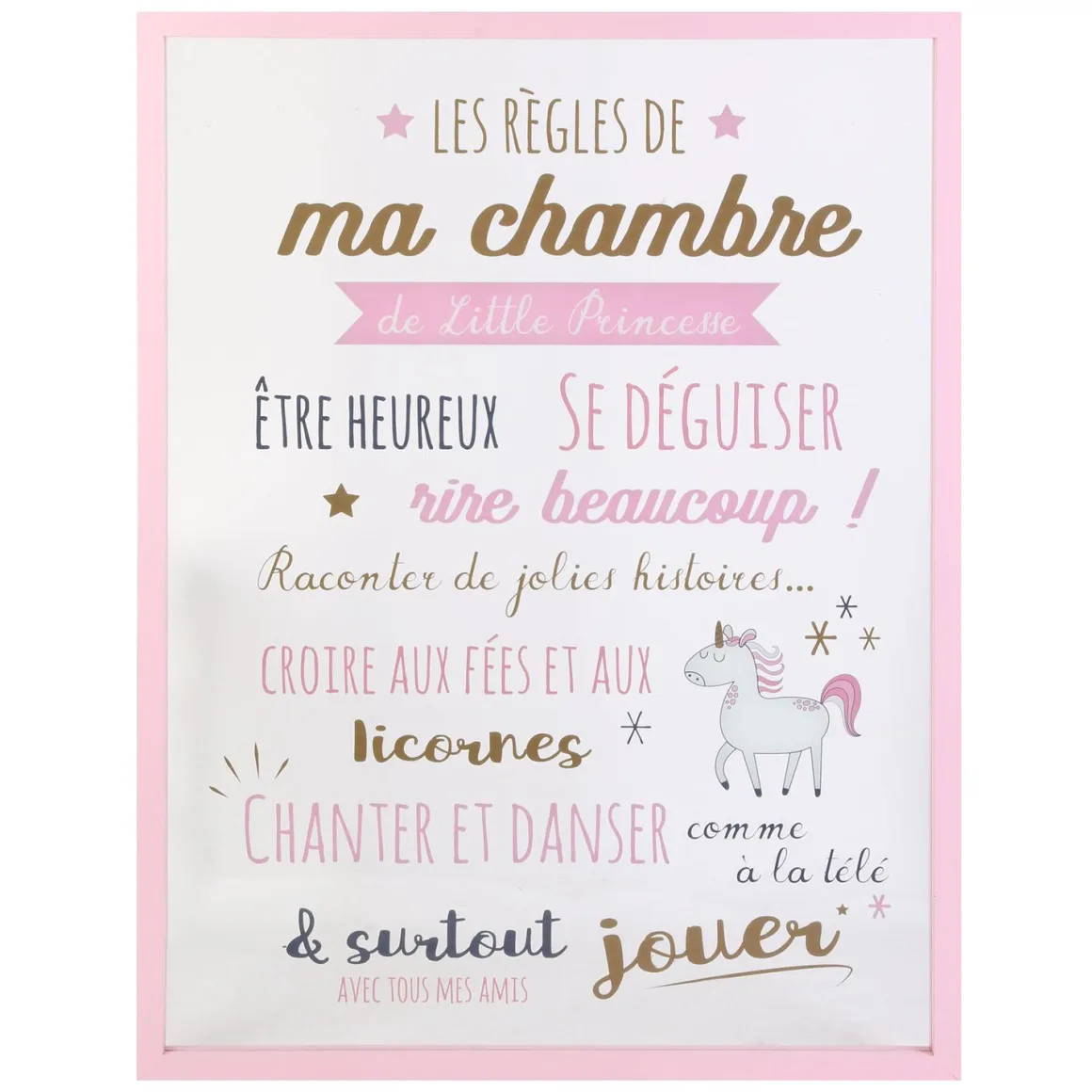 CADRE LES REGLES DE LA CHAMBRE FILLE