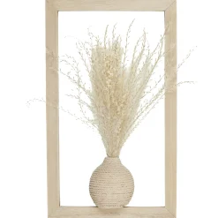 CADRE MURAL VASE ET FLEURS SECHEES 19X32CM
