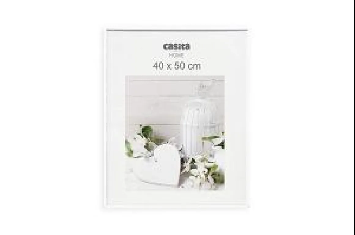 CADRE PHOTO PLASTIQUE VERRE BLANC 40X50CM
