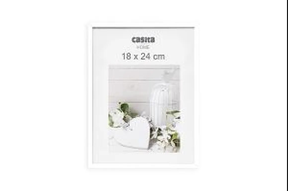 CADRE PHOTO PLASTIQUE VERRE BLANC 18X24CM