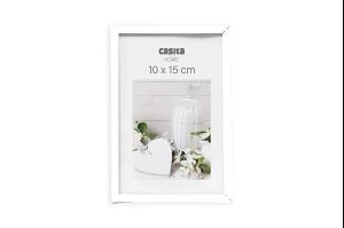 CADRE PHOTO PLASTIQUE VERRE BLANC 10X15CM