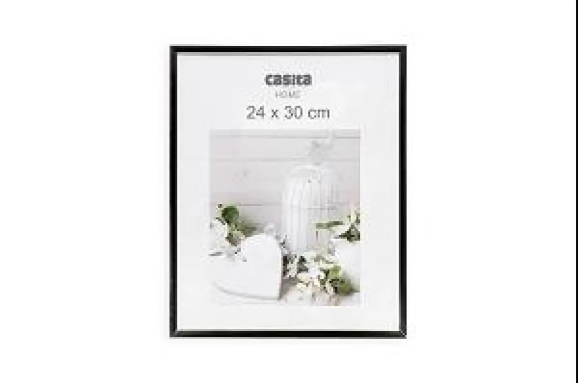 CADRE PHOTO PLASTIQUE VERRE NOIR 24X30CM