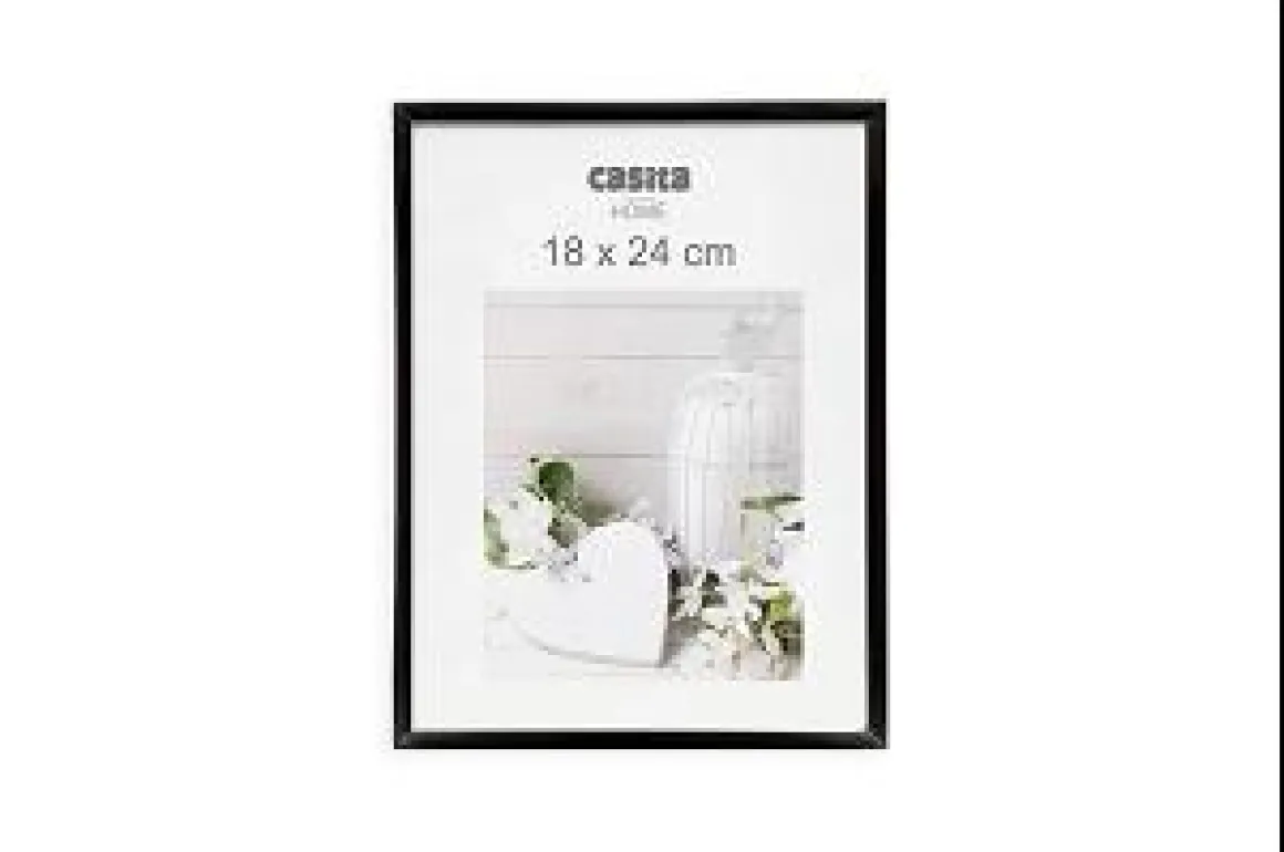 CADRE PHOTO PLASTIQUE VERRE NOIR 18X24CM