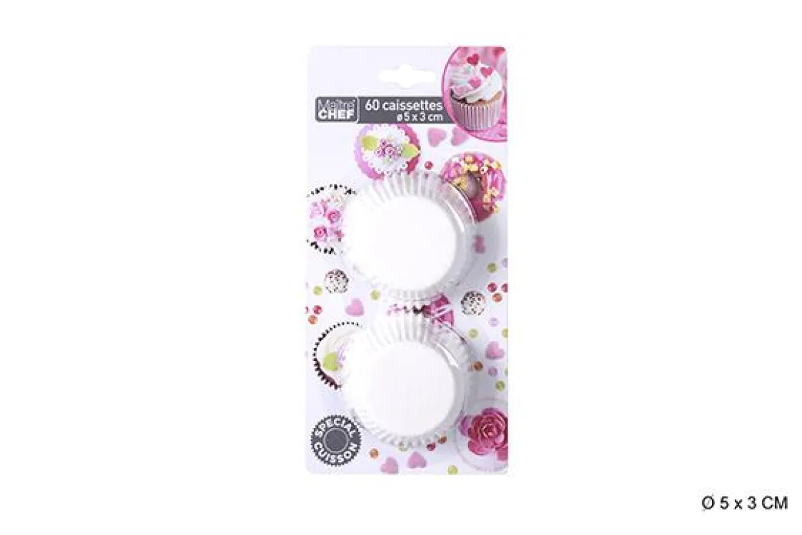 CAISSETTE BLANC D.5X3CM X60PCS